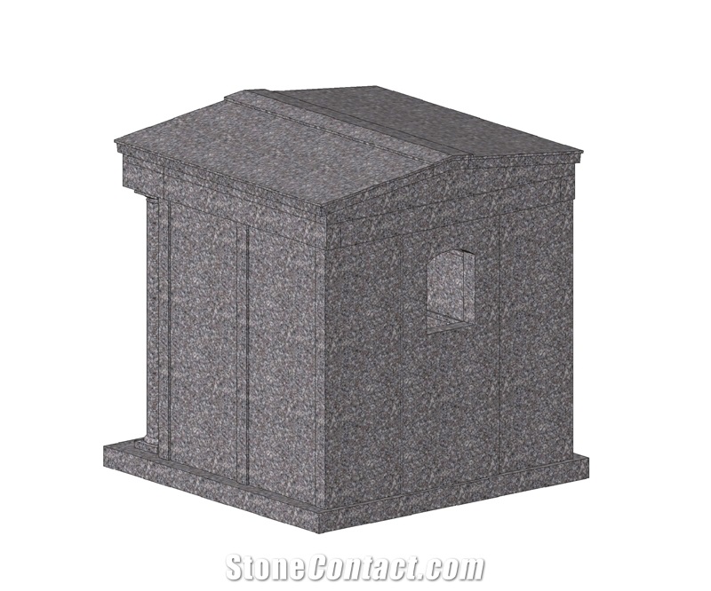 Maple Violet Brown G664 Granite 4 Crypt Walk-In Mausoleum
