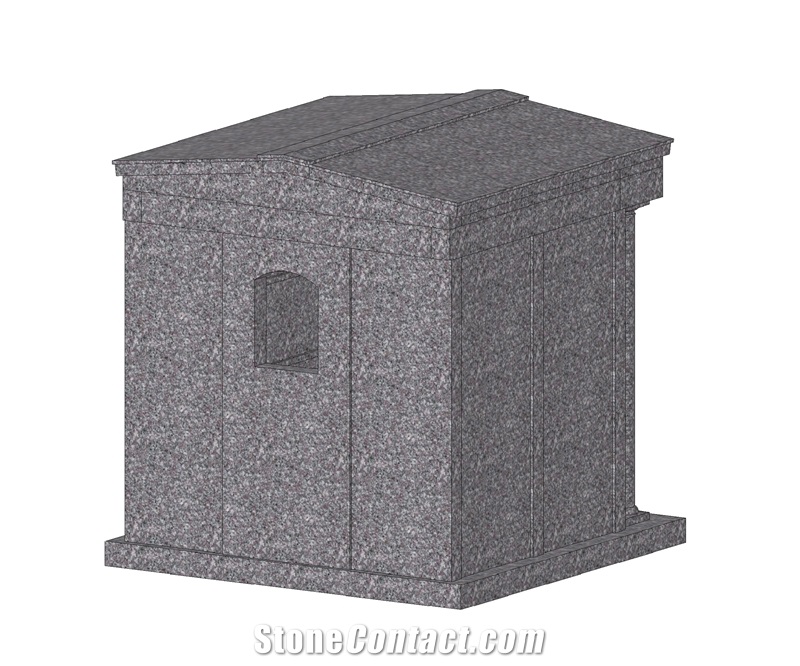 Maple Violet Brown G664 Granite 4 Crypt Walk-In Mausoleum