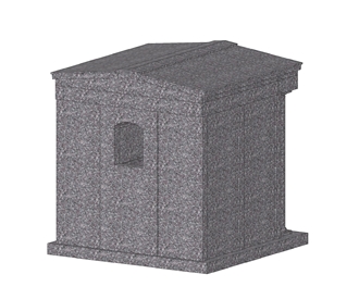 Maple Violet Brown G664 Granite 4 Crypt Walk-In Mausoleum