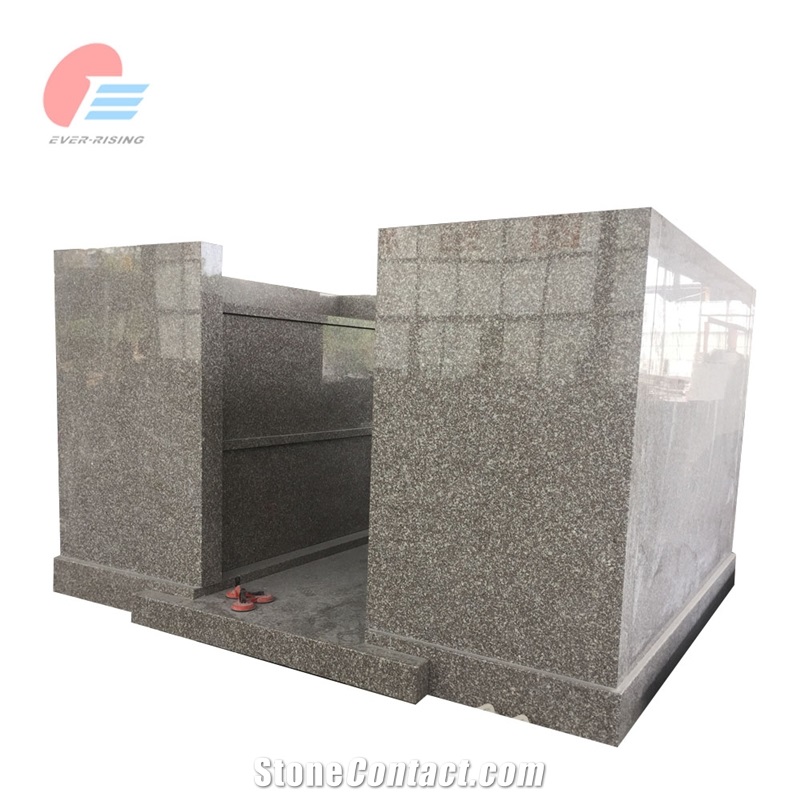 Maple Violet Brown G664 Granite 4 Crypt Walk-In Mausoleum