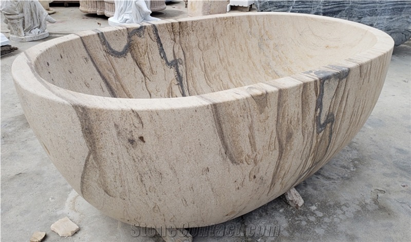 Wood Grain Sandstone Bathtub