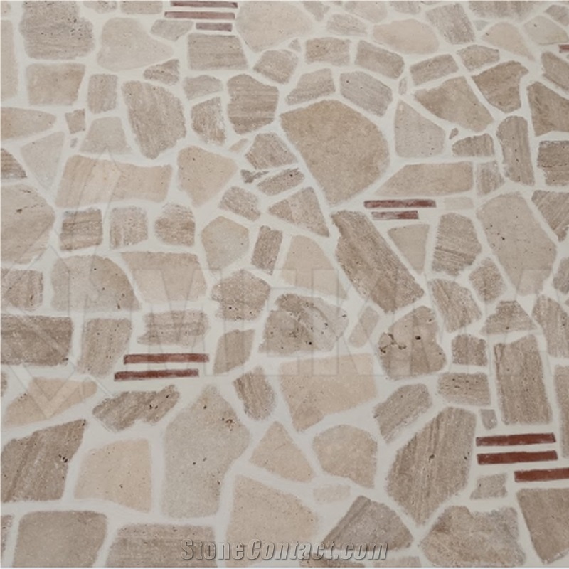 Beige Travertine Crazy Pool Terrace Pavers