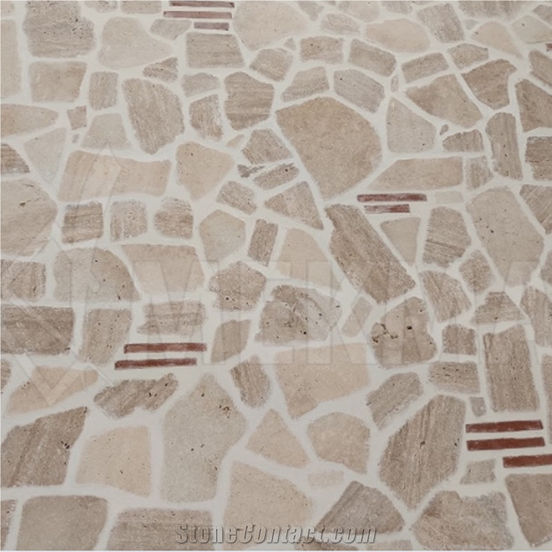 Beige Travertine Crazy Pool Terrace Pavers