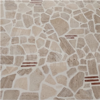 Beige Travertine Crazy Pool Terrace Pavers