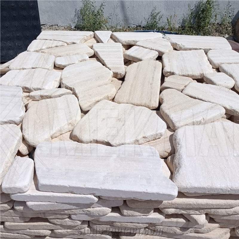 Beige Travertine Crazy Pool Terrace Pavers