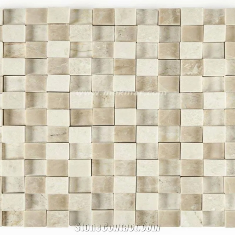 Burdur Beige Marble Mosaic Mp-C-3D22  Mosaic Tiles