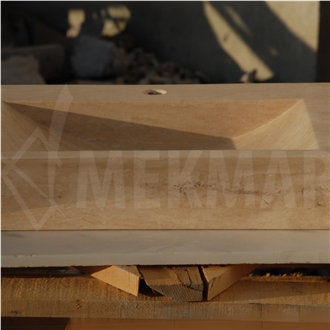 Farmer Sink Model 38 Travertine Cornered Sink