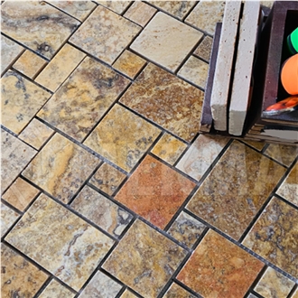 Gold Travertine Mini Pattern Mosaic Tf-M3-Mp Gold Travertine Mini Pattern Mosaic Tf-M3-Mp