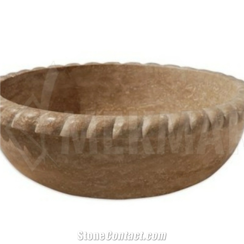 Noce Travertine Vessel Wash Basin MODEL 21