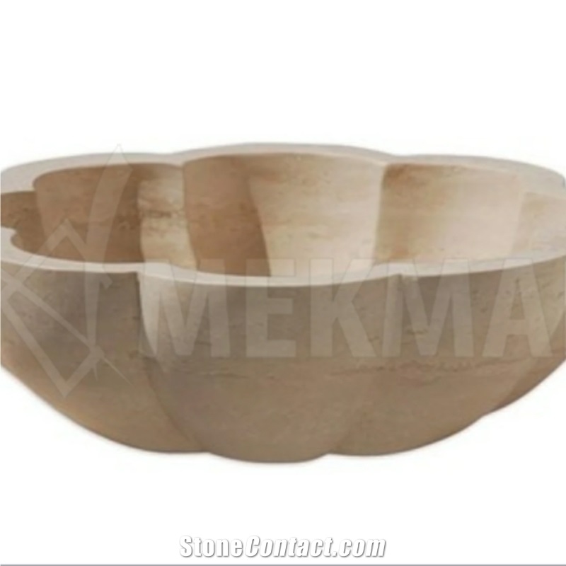 Round Wash Bowls Bathroom Sink 23 Travertine & Marble