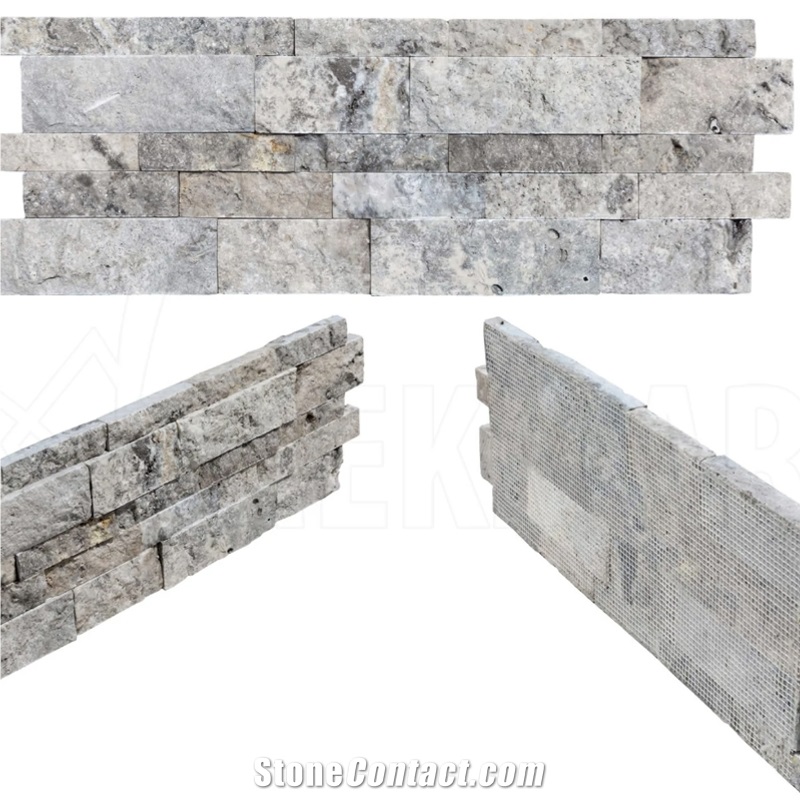 Silver Travertine Puzzle Mosaic Ts-S-Pz15 Splitface Mosaic Tiles