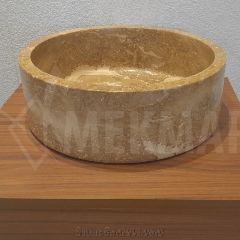 Vessel Sink Model 6 Travertine Round Sink