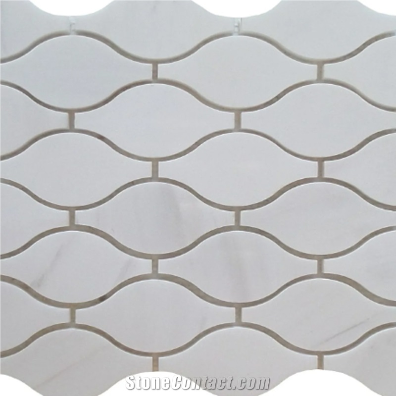 White Marble Mosaic Mp-W-Lm  Mosaic Tiles