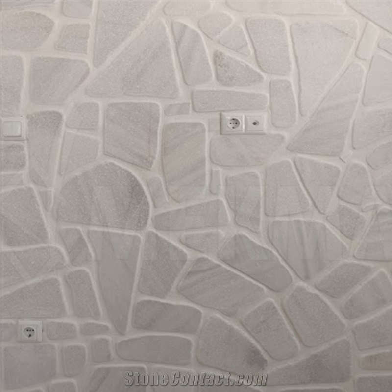 White Marble Tumbled Crazy Flagstone Pavers