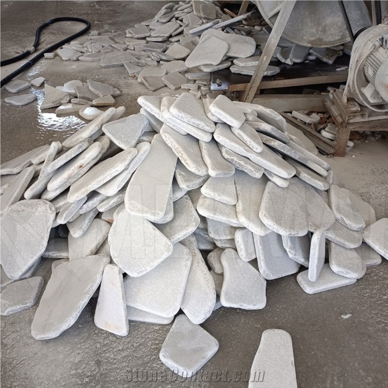 White Marble Tumbled Crazy Flagstone Pavers