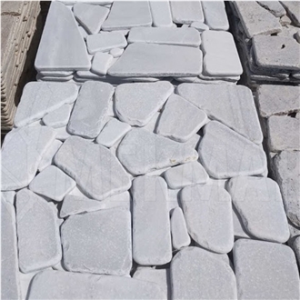 White Marble Tumbled Crazy Flagstone Pavers