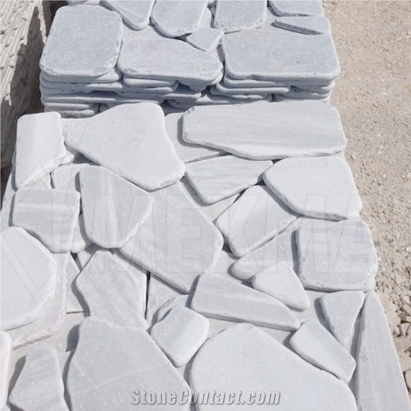 White Marble Tumbled Crazy Flagstone Pavers
