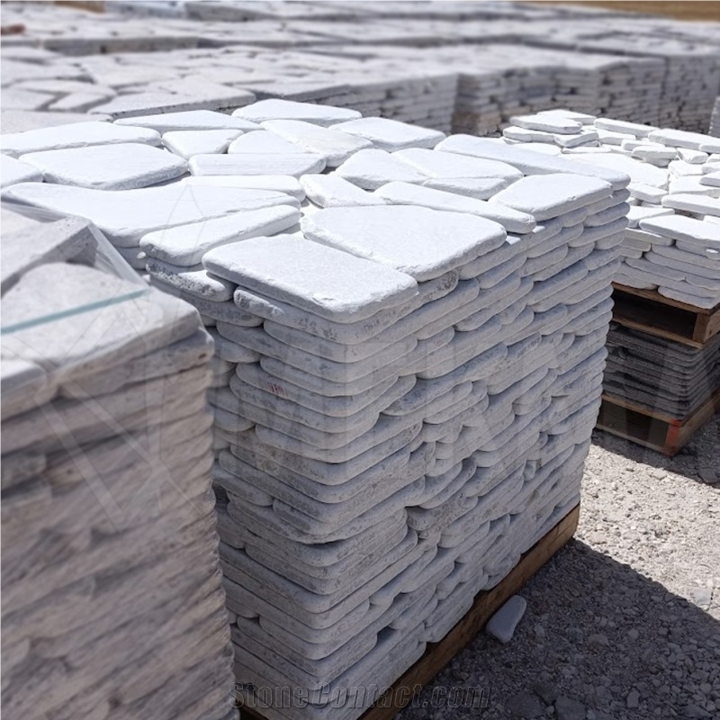 White Marble Tumbled Crazy Flagstone Pavers