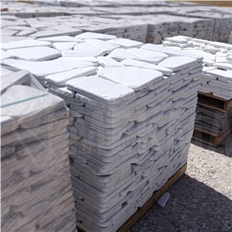 White Marble Tumbled Crazy Flagstone Pavers