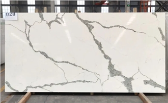 Elegant Hot Sale White Artificial Calacatta Quartz Slab