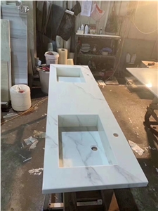 Nano Glass Stone Calacatta Vanity Tops