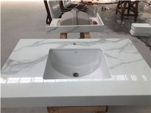 Nano Glass Stone Calacatta Vanity Tops