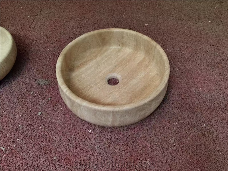Oval/Round Durable Luxury Travertine Wash Basin