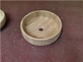 Oval/Round Durable Luxury Travertine Wash Basin