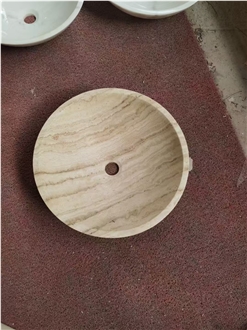 Oval/Round Durable Luxury Travertine Wash Basin