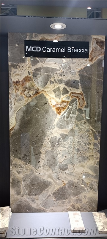 Caramel Grey Marble Slab