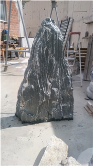 Green Angel Marble Boulder Headstone