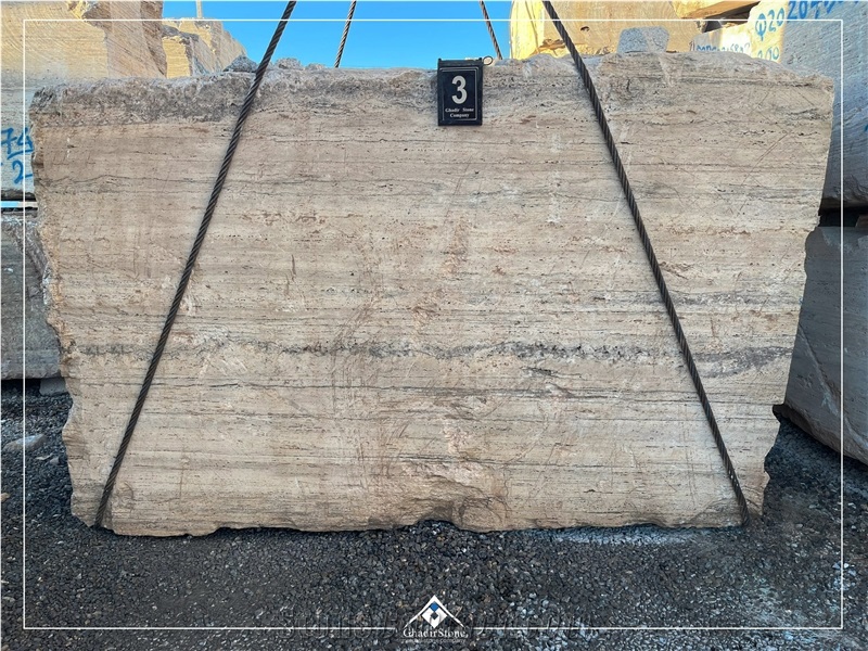White Titanium Travertine Blocks