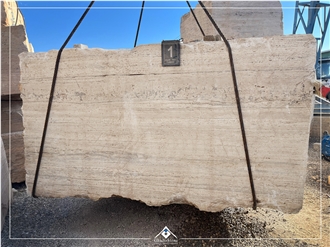 White Titanium Travertine Blocks