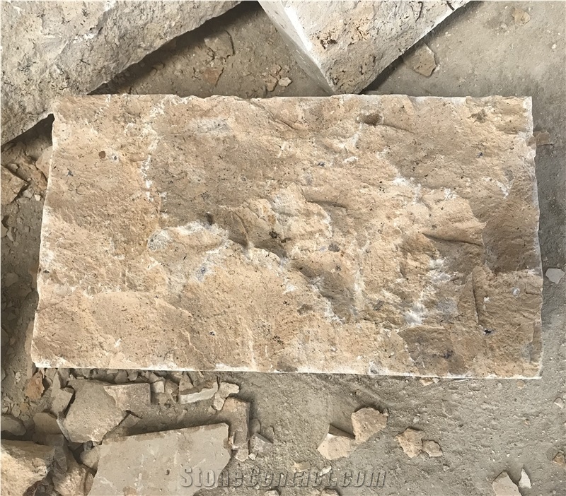 Beige Moca Creme Limestone Split Wall Stone Cladding