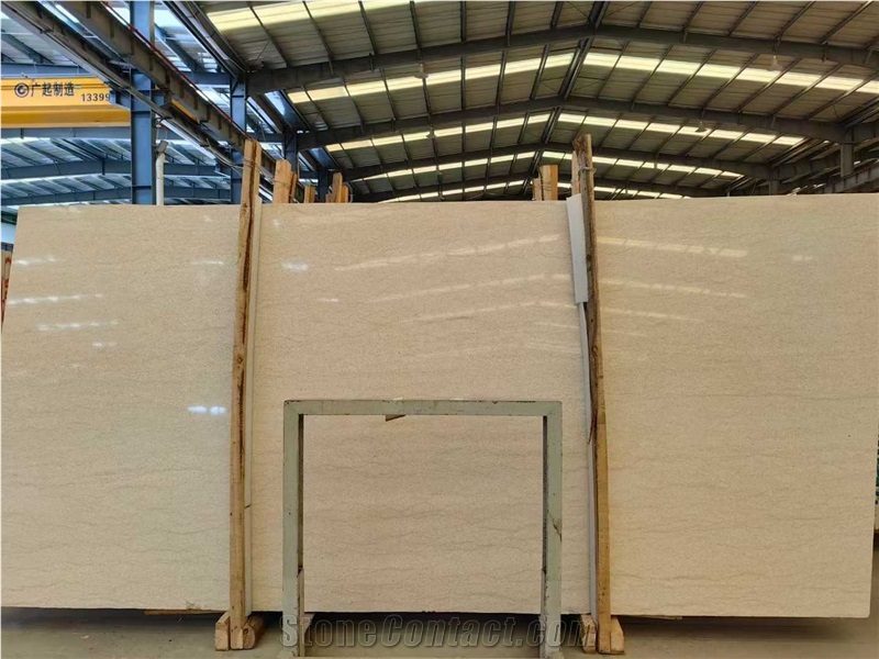 New Polished Moca Cream Limestone Slabs Tiles