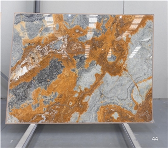 Ocean Blue Onyx Slabs Bookmatch, 2 Cm