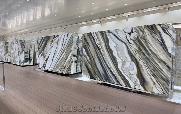Calacatta Oyster Gold Marble Slab Tiles For Interior Design