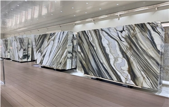 Calacatta Oyster Gold Marble Slab Tiles For Interior Design