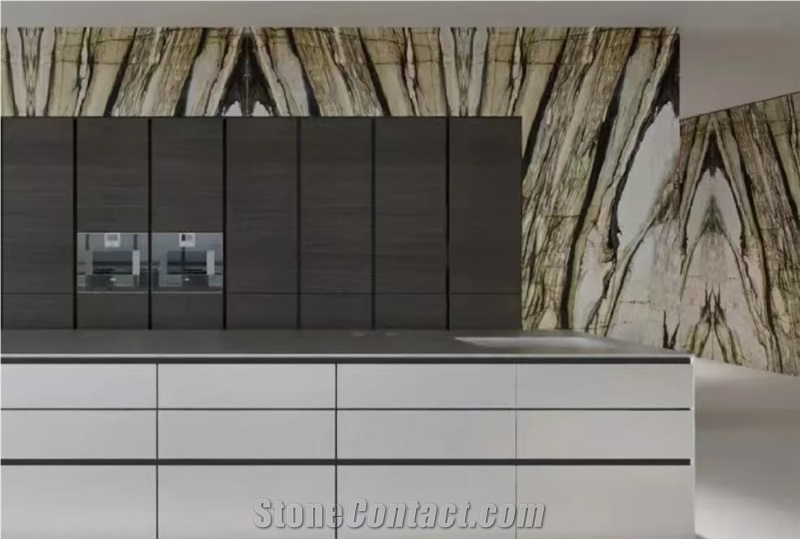 Calacatta Oyster Gold Marble Slab Tiles For Interior Design