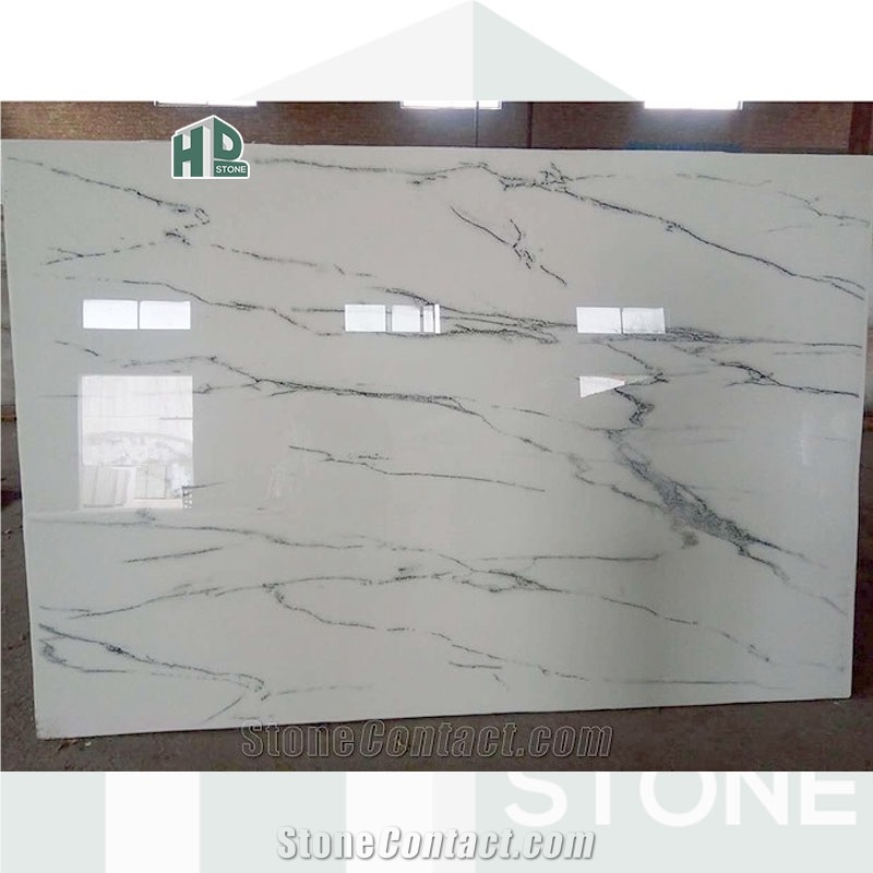 White Nano Slabs And Tiles Crystallized Stone Panels