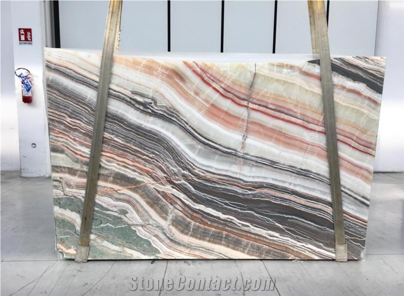 Multicolor Rainbow Onyx Onice Stone Slabs