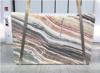 Multicolor Rainbow Onyx Onice Stone Slabs