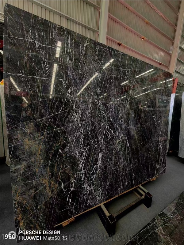 Ashburton Pink Marble Slabs Black Stone With White Gold Vein
