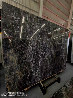 Ashburton Pink Marble Slabs Black Stone With White Gold Vein