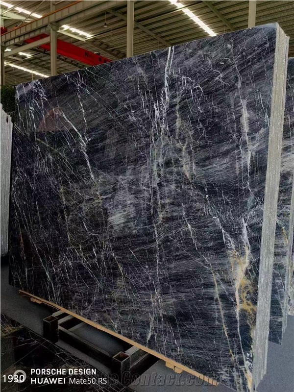 Ashburton Pink Marble Slabs Black Stone With White Gold Vein