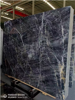 Ashburton Pink Marble Slabs Black Stone With White Gold Vein