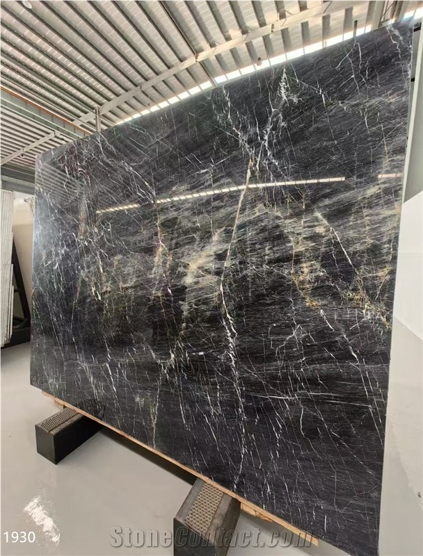 Ashburton Pink Marble Slabs Black Stone With White Gold Vein