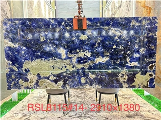 Blue Sodalite Stone Slabs Royal Azul Luxury Stone Tile