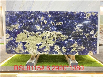 Blue Sodalite Stone Slabs Royal Azul Luxury Stone Tile