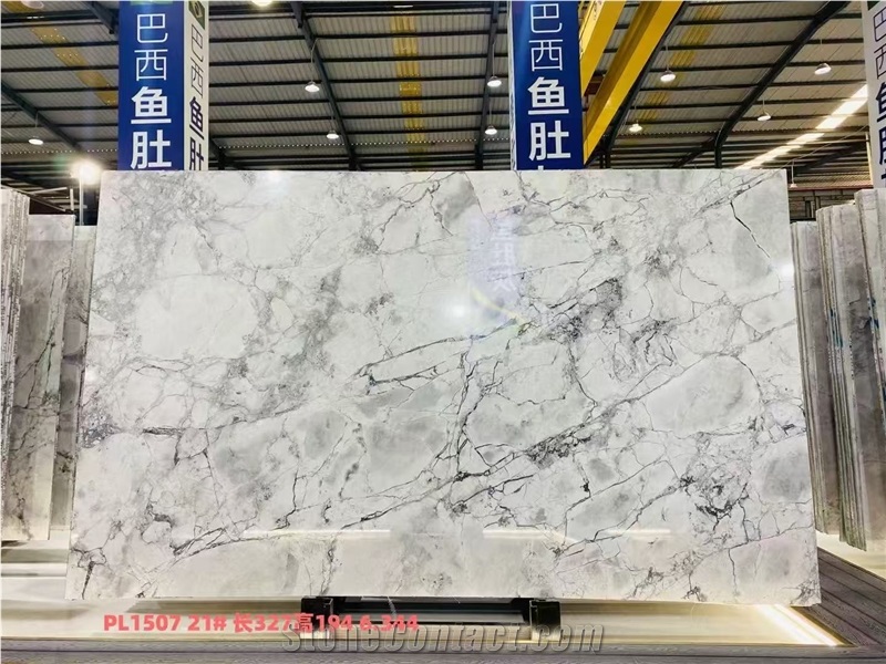 Silver Statuario Marble Slabs Armani Calacatta Grey Tile